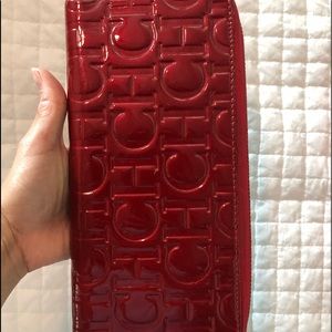 Red Carolina Herrera large wallet